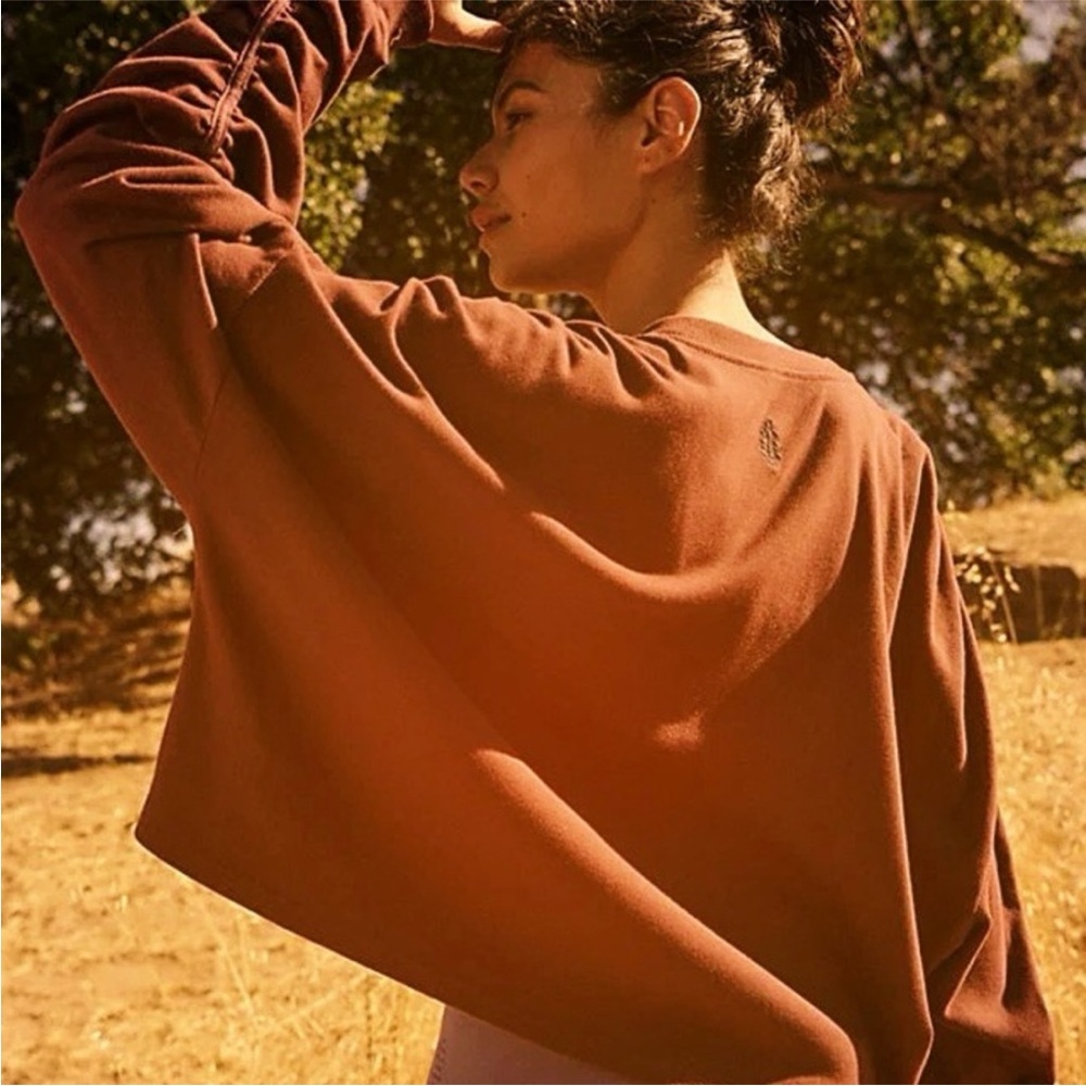 NWOT Free People Movement Flow State Layer Peach Orange Oversized Size XS